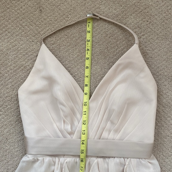 Vera Wang Bridesmaid Chiffon Ruffled Dress in Champagne Color - Picture 6 of 14